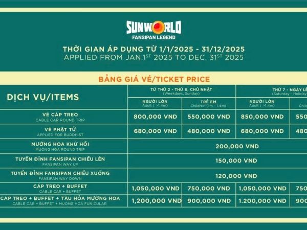 Combo Cáp treo Fansipan và Buffet trưa